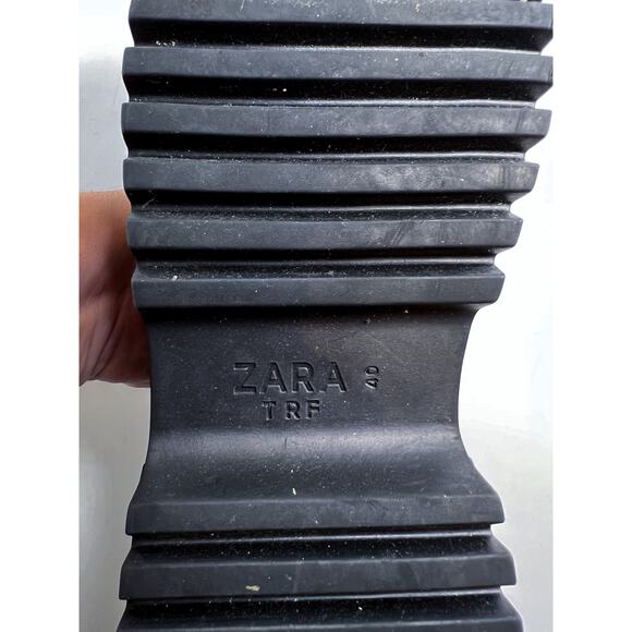 Zara TRF Size US 9 (EU 40) Rugged Chunky Sole Leather Boots - Black - Picture 10 of 10